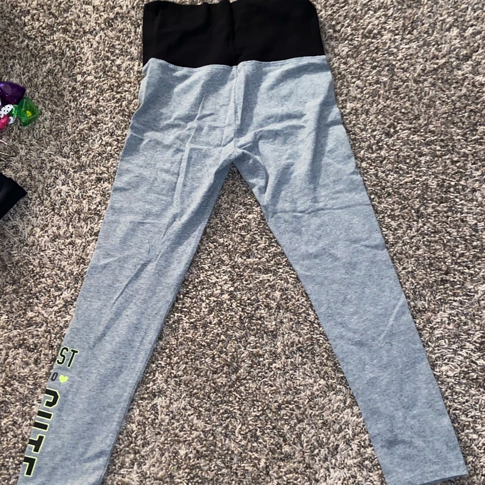 Gray and black leggings